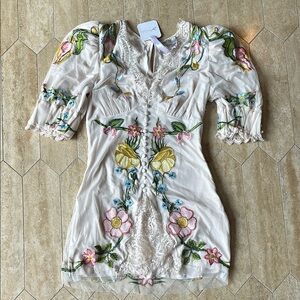 Fillyboo | Dresses | Nwt Fillyboo Chapel Dress Cream Floral Embroidered Mini  Dress | Poshmark